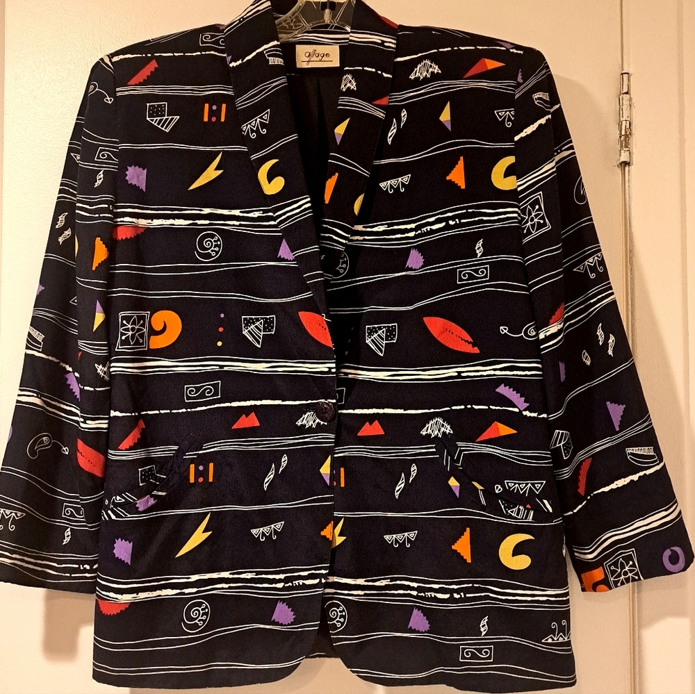 Navy Jacket with pattern Aliage brand
